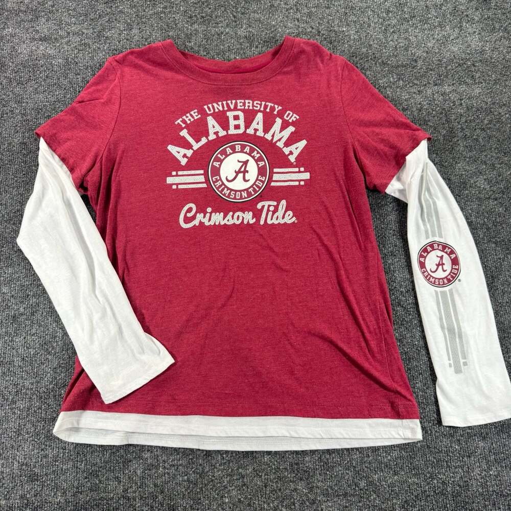University of Alabama Crimson Tide Faux Layered Long Sleeve Woman XL